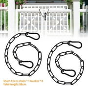 NUAHRHY 2pcs Gate Chain Lock Stainless Steel 20/39inch Gate Chain Link Lock Chain Link Gate Latch with Spring Buckle Weatherproof Outdoor Fence Gate Chain Lock for Fence Door Pet Cage Door