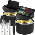 thumbnail image 1 of NUAHRHY 2pcs Rapid Ramen Bowl with Filterable Lid 1200ml Microwave Ramen Noodle Bowl with Spoon Chopsticks BPA Free Ramen Cooker Bowl, 1 of 11
