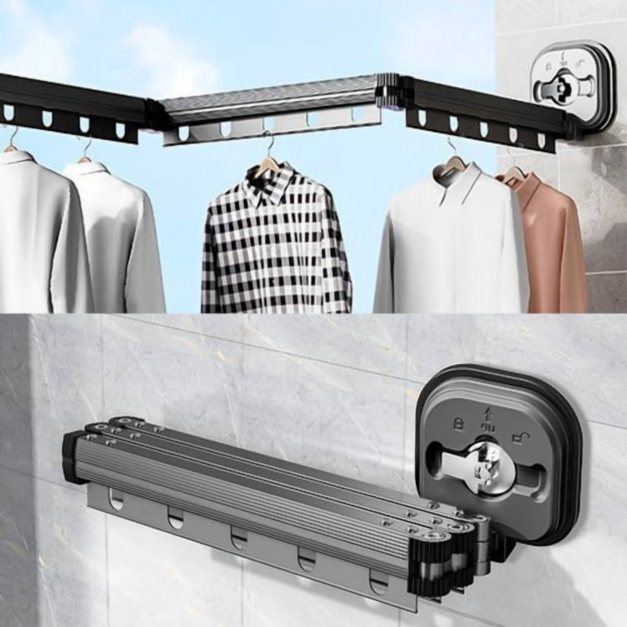 Collapsable Coat Racks Kyoffie 3-Fold Mounted Collapsible Clothes Rack with Suction Cup ...