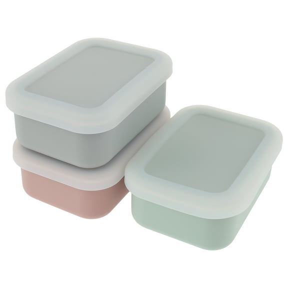 NUAHRHY 3 Pcs Silicone Snack Containers for Kids Leak Proof Toddler Snack Containers Easy Open Snack Box with Lids Silicone Food Storage Containers for Puree Yogurt Soup Baby Food Storage