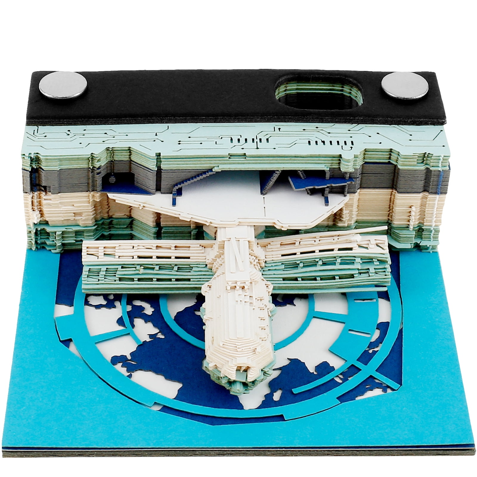 NUAHRHY 3D Desk Notepad Creative 3D Memo Pad with Pen Holder Tear-Away ...