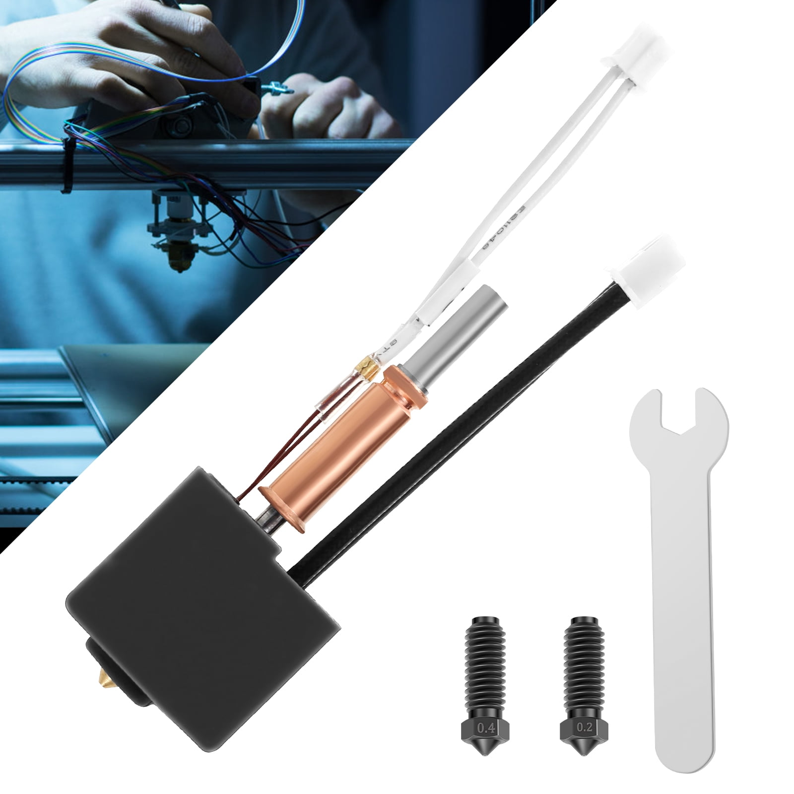 3-Pack Hardened Steel Hotend Kit For Anycubic Kobra S1/Combo/ACE Pro - 0.2MM 0.4MM 0.6MM Nozzles With Heater Block