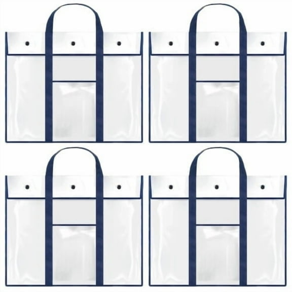 NUAHRHY 4pcs Art Portfolio Bag PVC Carrying Case Poster Storage Pouch Bag Organizer with Pocket Portable Bulletin Board Holder for Teacher Classroom