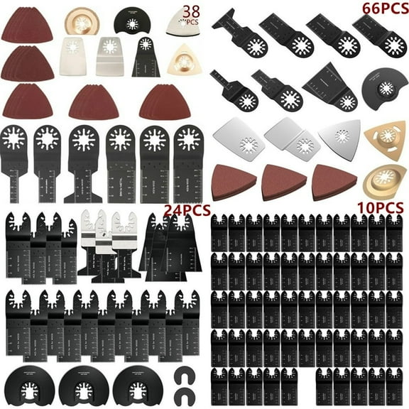 NUAHRHY 66/38/24/10/5PCS Saw Blades Mix Oscillating Wood Cutting Tool for Fein Multimaster Dremel Makita Bosch Rockwell
