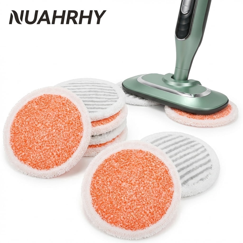 NUAHRHY 6Pcs Replacement Steam Mop Pad, Spin Mop Refills for Shark S7000 S7201 S8001 S8201 Steam and Scrub Pad, Steam & Scrub All-in-One Scrubbing and Sanitizing, Dirt Grip Scrub Washable Pad