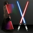 thumbnail image 1 of NUAHRHY 6pcs Lightsaber Light Up Saber - Retractable LED Light Saber with Realistic Sound Effect Hand Light Up Sword 2-in-1 LED Red & Blue light, 1 of 11