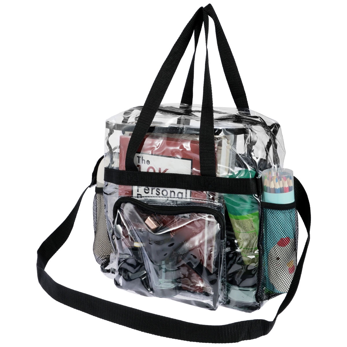 NUAHRHY Clear Bag 11.8x11.8x5.9inch, Clear Stadium Bag for Women and Men, Clear Tote Bag for Festival Work Sport