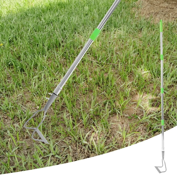 NUAHRHY Garden Hoe Tool Adjustable Weeding Hoe with 63inch Long Handle Carbon Steel Gardening Hoe Multipurpose Hoe Garden Tool Removable Garden Hoe for Weeding Ditching Digging
