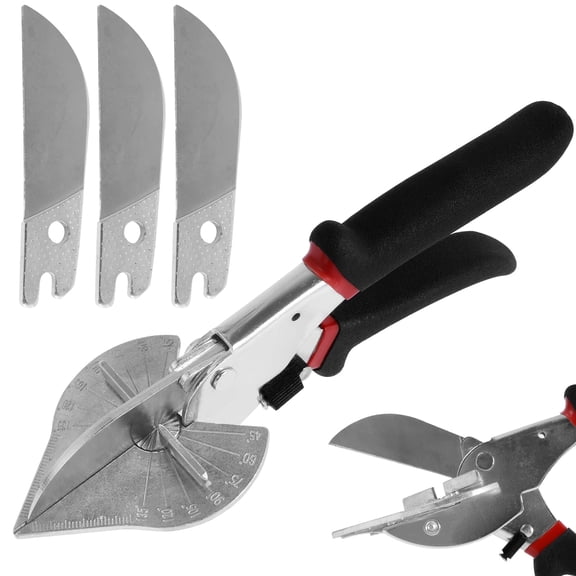 NUAHRHY Miter Shears Bolt Cutter Scissors for Crafts Wood Molding Lock Hand Angle Cutter Tool Heavy Duty for locks 3 Multi Blade Cutting  Aluminum