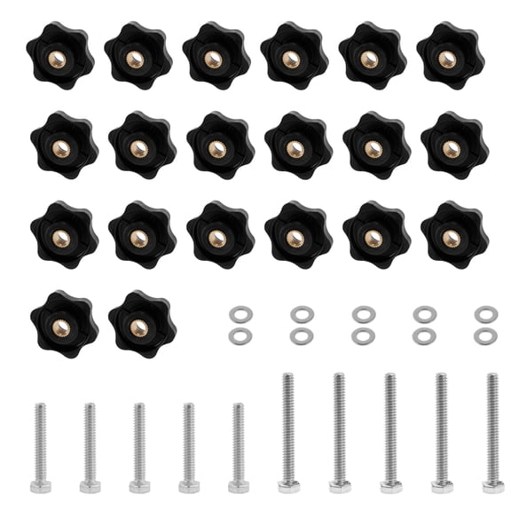 NUAHRHY Hex Thread Knob Nuts Metal Round Head Knurled Handle Nuts Non Slip Sturdy Hex Thread Knob Nuts Easy to Install T Rail Bolt Kit Suitable for Small Electronic Devices
