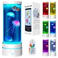 thumbnail image 1 of NUAHRHY Jellyfish Lamp, 17 Color Fantasy Aquarium Night Light, Remote Control&USB Powered Artificial Fish Tank Lamp with Moving Fish, Decoration for Living Room and Office, 1 of 9