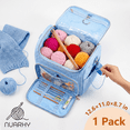 thumbnail image 1 of NUAHRHY Large Knitting Bag Crochet Bag Organizer Waterproof Oxford Yarn Storage Tote for Knitting Needles and Hooks Blue, 1 of 10