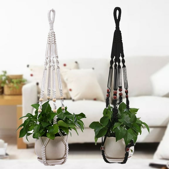 NUAHRHY Macrame Plant Hanger Net Hanging Planter Flower Pot Holders 35 Inch Indoor Outdoor Hanging Planter Basket Handmade Cotton Rope Hangers Decorative Macrame Hangers Boho Home Decoration