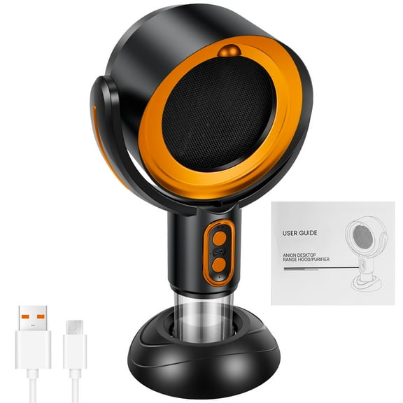 NUAHRHY Portable Range Hood 2 Speeds Desktop Range Hood USB Plug in Portable Exhaust Fan Adjustable Mini Extractor Hood Efficient Kitchen Exhaust Fan with Filter for Indoor BBQ Hot Pot