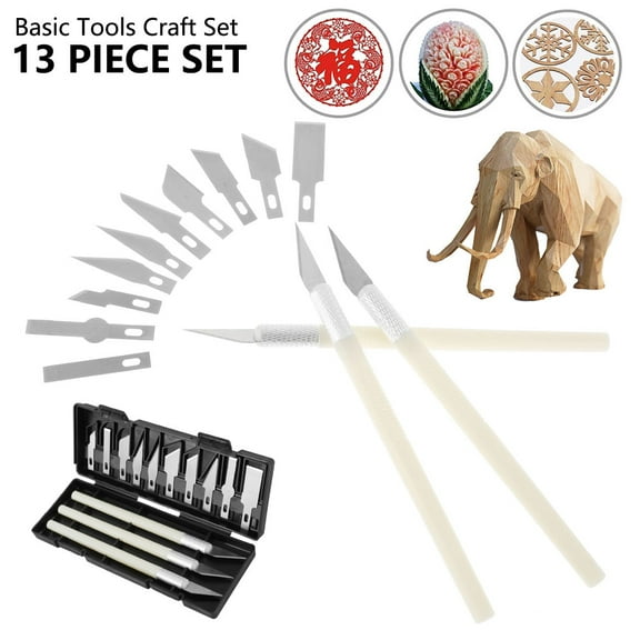 NUAHRHY Professional Woodworking Hobby Knife Set Precision Wood Carving Knife Set Wood Carving Scrapbooking Model Kits Household DIY Hand Tools