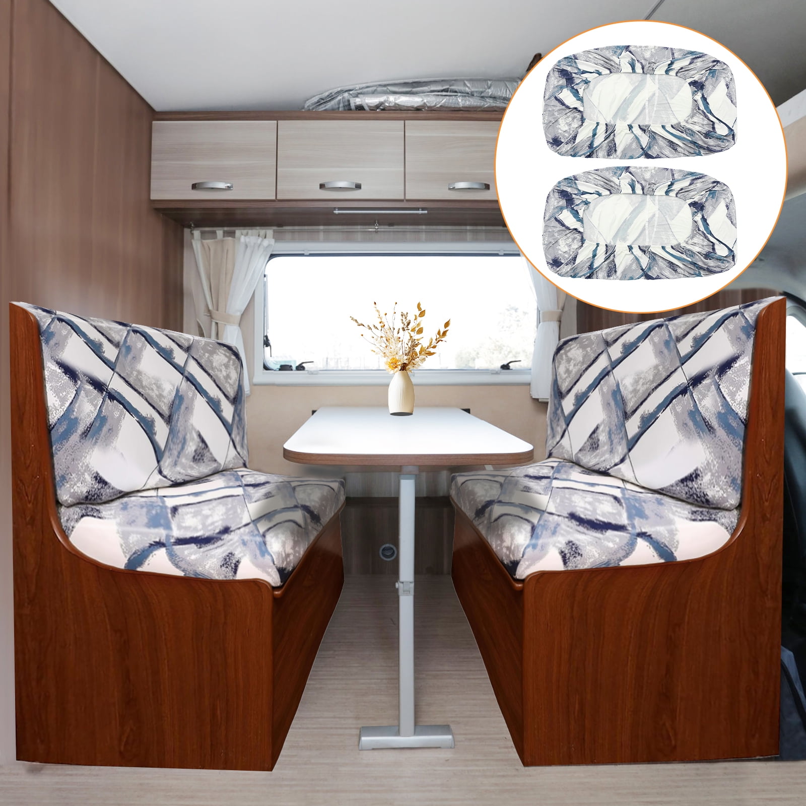 NUAHRHY RV Dinette Cushion Covers Stretchable RV Dinette Seat