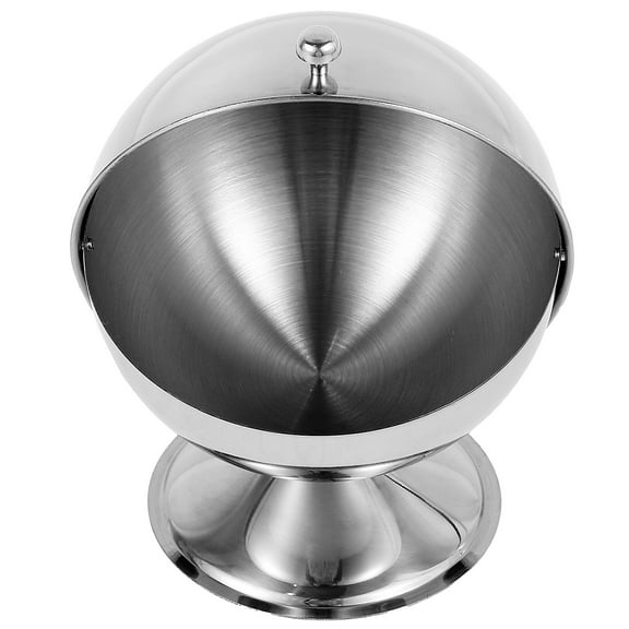 NUAHRHY Stainless Steel Sugar Bowl with Roll Top Spherical Candy Bowl 10oz Sugar Cube Holder Reusable Candy Jar Multipurpose Cookies Bowl for Home Kitchen Office Coffee Bar