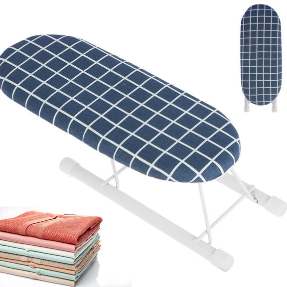 NUAHRHY Tabletop Ironing Board Small Ironing Board with Non-Slip Folding Feet Portable Ironing Board with Heat Resistant Pad 10.2x4.3x3.1 inch