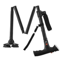 NUAHRHY Walking Stick with LED Light and SOS Alarm Folding Walking Cane Double Handle Walking Cane Stick Height Adjustable Nonslip Base for Men Women Home Hiking