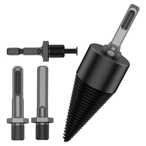 NUAHRHY Wood Splitting Drill Bit Solid Firewood Drill Bit High Efficient Wood Splitter Drill Bits Versatile Firewood Drill Bit Detachable Firewood Log Splitter Drill Bit for Camping