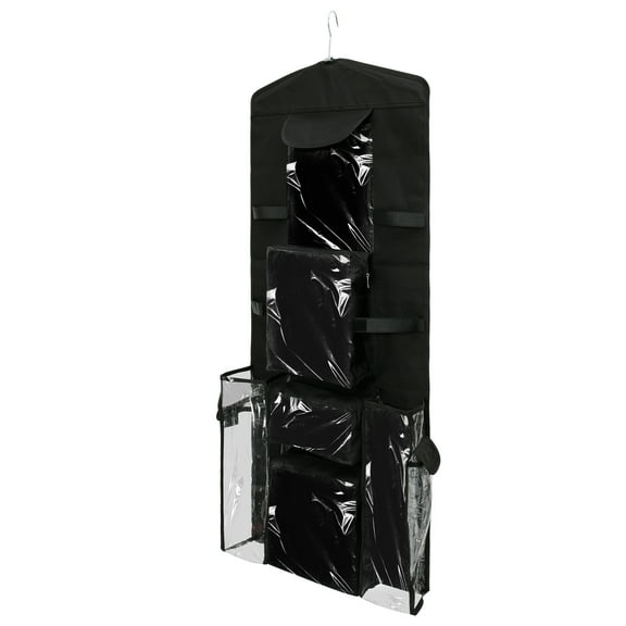 NUAHRHY Wrapping Paper Organizer for Bedroom Closet Over the Door Hanging Gift Wrap Storage Container Compartmental Double Sided Hanging Gift Bag Storage Organizer for Door Cabinet