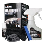 NUAN Headlight Restoration Kit, Refurbishing Fluid & Polish Cleaner