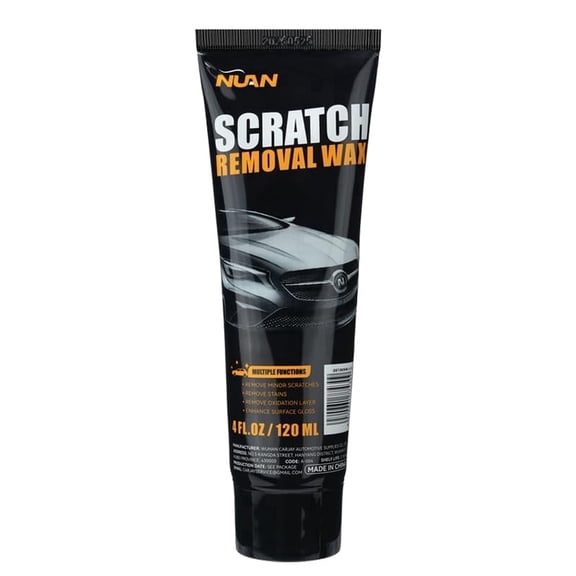 NUAN Car Scratch Removal Wax, Universal Premium Polishing Compound for Deep Scratches, 4 fl oz (120 ML), with Sponge and Cloth,Black
