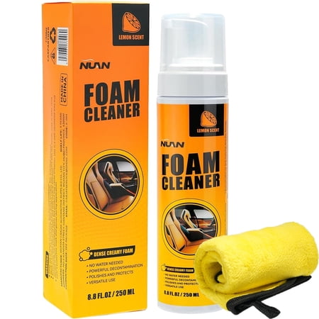 NUAN Foam Cleaner, Car Interior Cleaner Spray, Lemon Scent, 8.4 fl oz