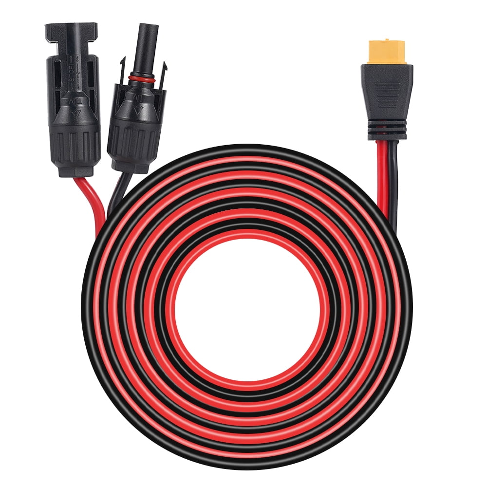 NUAO 20FT 12AWG XT60 Solar Extension Cable IP67 Waterproof, XT60 Solar Panel Perfectly Compatible with RV Portable Power Station Battery Pack