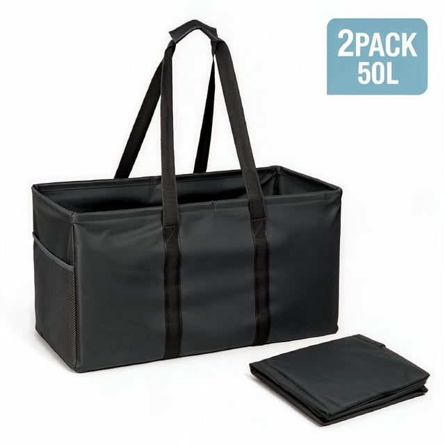 NUBILY Collapsible Laundry Tote 2-Pack (50L) – Foldable Carry-All ...
