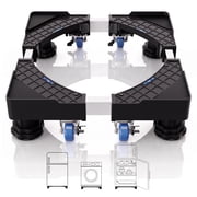 NUBILY Mini Fridge Stand Universal Raised Base Adjustable Refrigerator Stands with 4 Strong Feet and Wheels Washing Machine Pedestal Multi-Functional Bases for Dryer Black