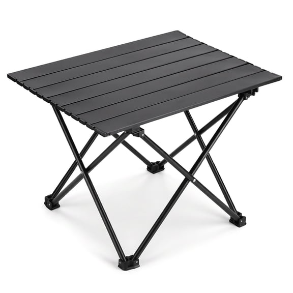 NUBILY Portable Camping Table with Aluminum Table Top, Folding Beach Table Easy to Carry, Prefect for Outdoor, Picnic, BBQ, Cooking, Festival, Beach, Home Use (Black-M)