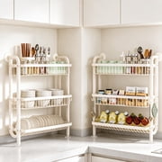 NUBILY Slim Spice Rack Organization for Narrow Gap, 3-Tier Metal Countertop Shelf for Spice Jars, Oils & Seasoning Packets   Space-Saving Slim Storage for Kitchens and Bathroom Counter