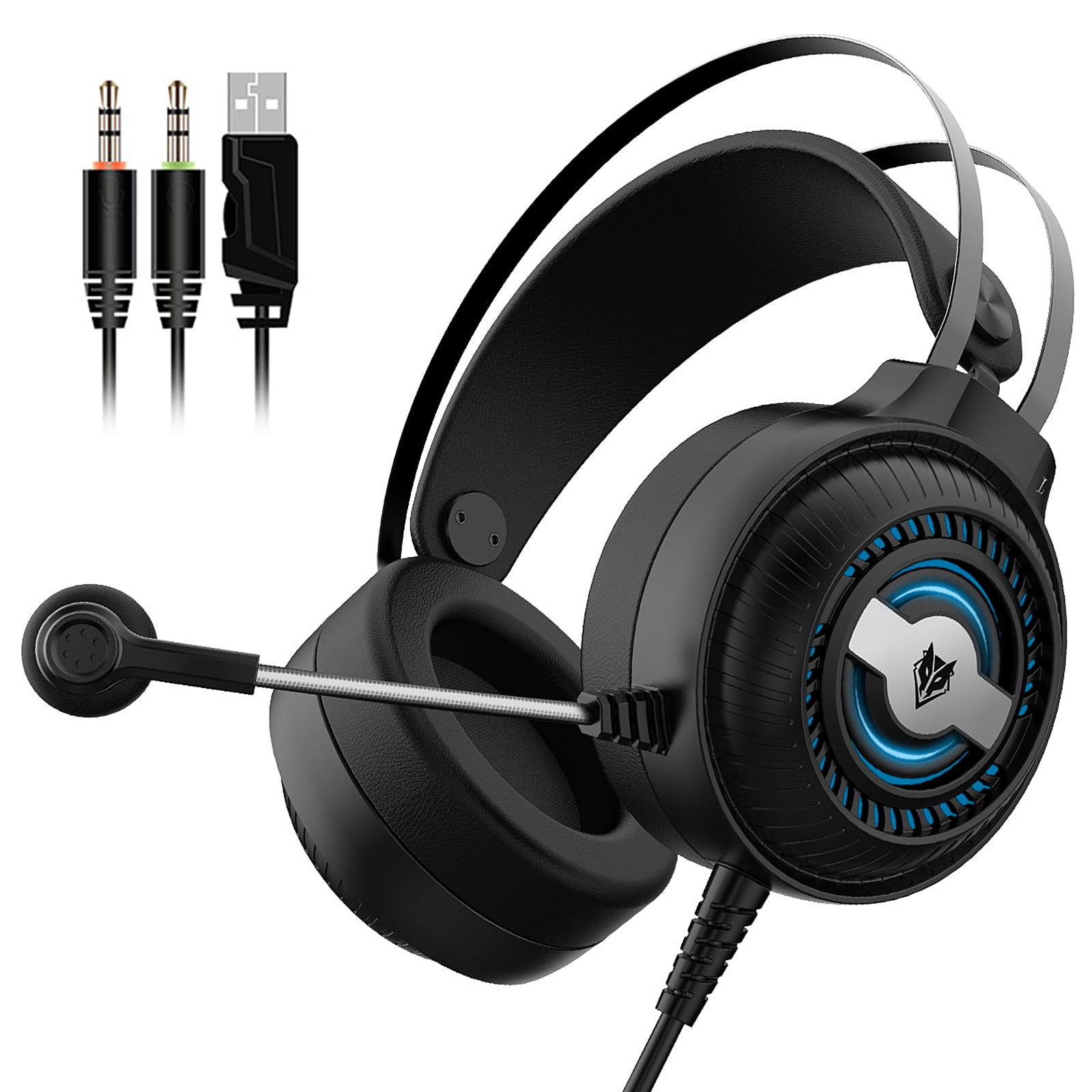 NUBWO N1 PRO Gaming Headset 3.5mm Wired Game Headphones Noise Canceling E Sport Earphone with Microphone Volume Control AUX USB Walmart