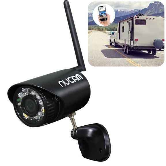 NUCAM WR Wireless Backup Camera 32GB - Battery Powered Magnetic Base with 1/4"-20 UNC Hole, Motion Detection & Night Vision for Truck/RV/Trailer