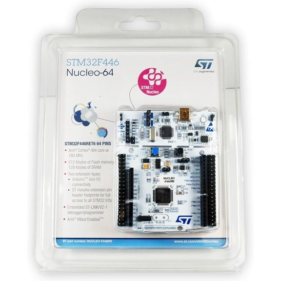 NUCLEO-F446RE STM32 Nucleo-64 development board with STM32F446RE MCU, supports Arduino and ST morpho connectivity