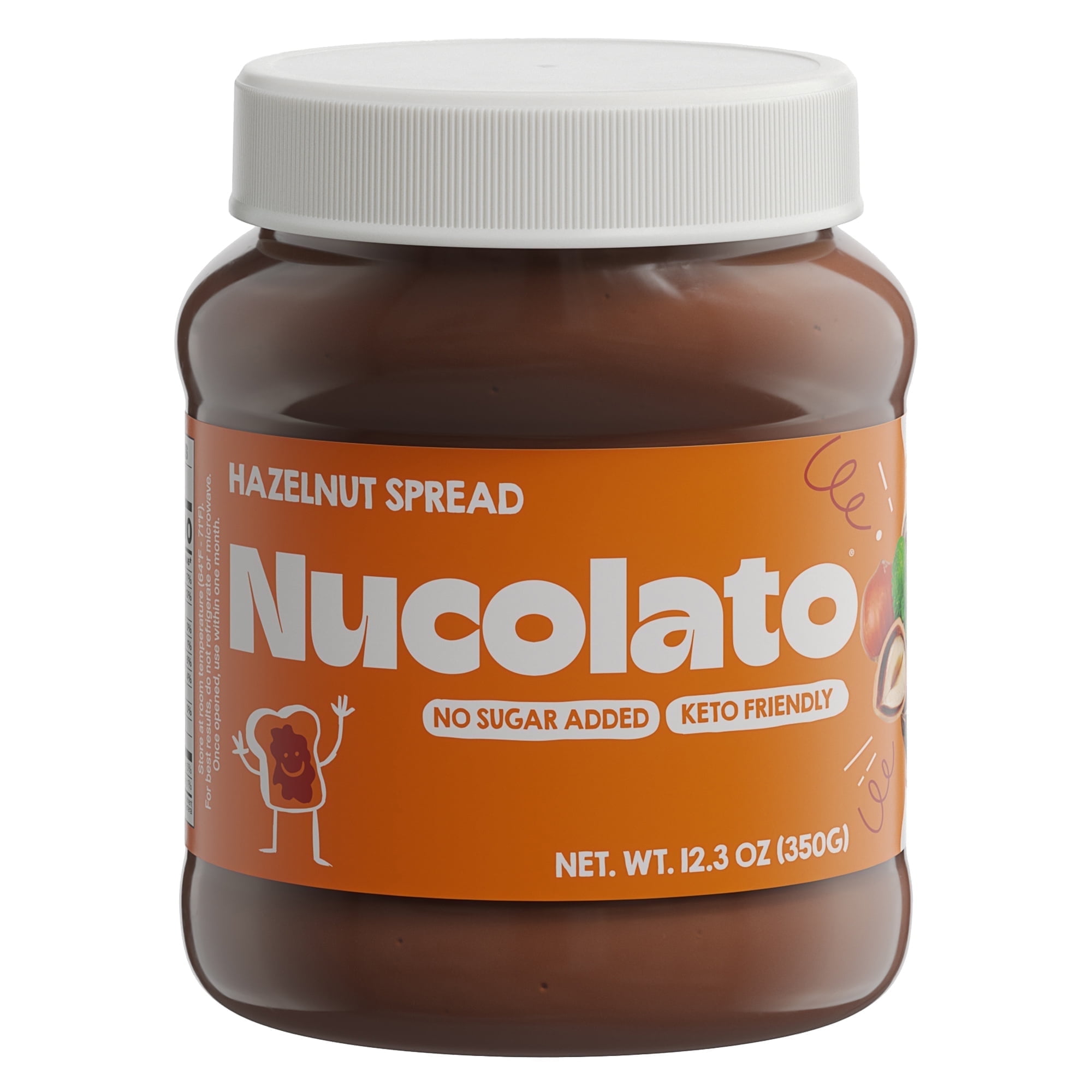 NUCOLATO Hazelnut Spread, 12.3 oz - 350 g | Keto Friendly - No Sugar Added | Best Low Carb Dessert - Food Snacks | Perfect Topping for Cake, Bananas, Cookies, Pancakes - No Butter