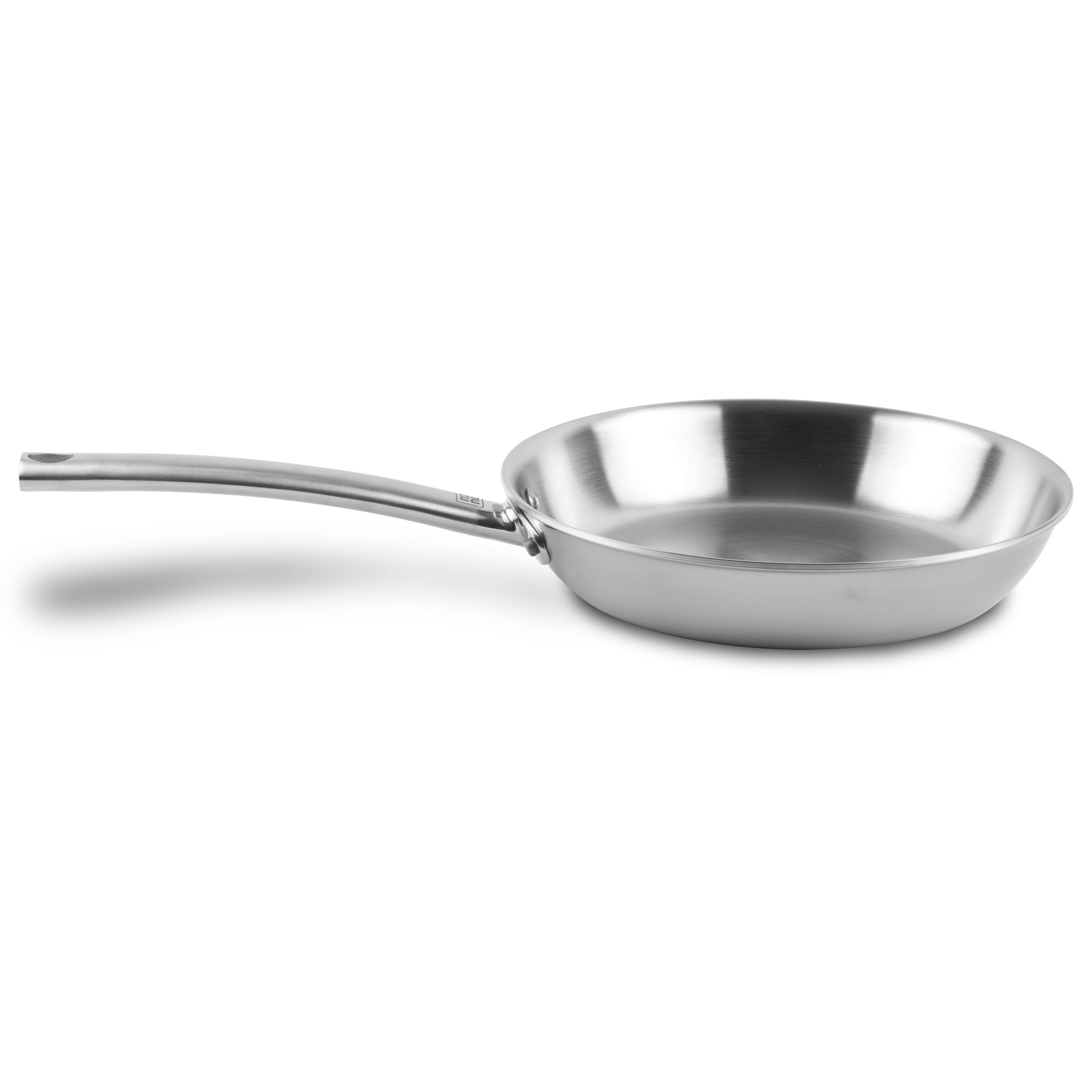 NUCU 81018WHK 9.58" Natural Fry Pan- 5 Ply Stainless Steel