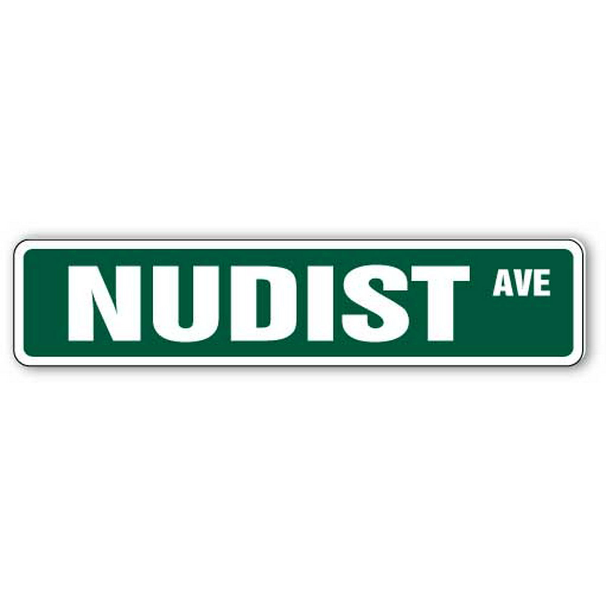 NUDIST Street Sign nude naked pool colony park | Indoor/Outdoor | 30\