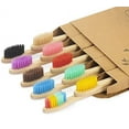 NUDUKO Biodegradable Bamboo Toothbrushes, .. 10 Piece BPA Free .. Soft