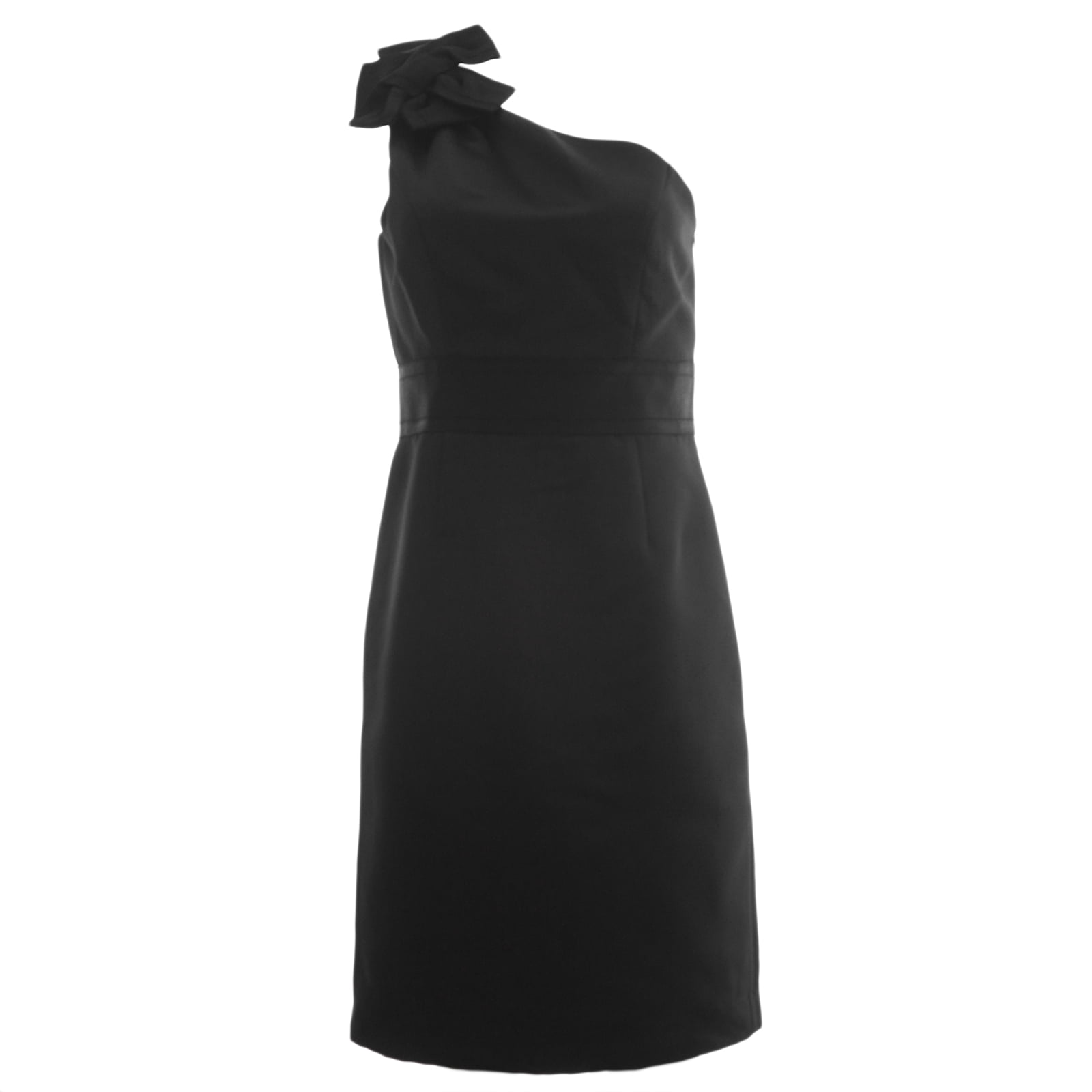 blue dress for baby girl One Shoulder Midi Dress With Bow Accent In Black main image 0