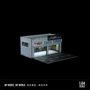 NUEIOVRW Diorama 164 Parking Lot Model, LED Lighting Diecast Car Garage Display Model, Car Showroom Scene Building Model Toy Gift, Car Models Display Case