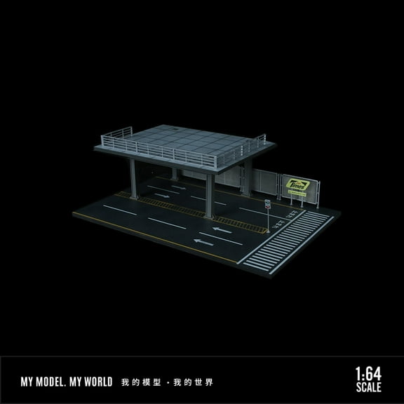 NUEIOVRW Diorama 1:64 Parking Lot Model, LED Lighting Diecast Car Garage Display Model, Car Showroom Scene Building Model Toy Gift, Car Models Display Case