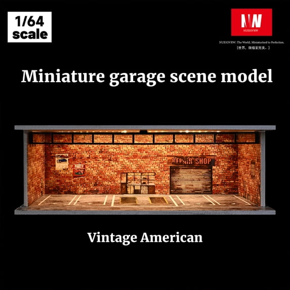Model Car Display Building NUEIOVRW Diorama 1:64 Parking Lot Model, LED Lighting Diecast Car ...