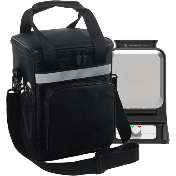 NUENSS-ROR Carrying Bag for Ninja BW1001 NeverStick PRO Belgian Waffle Maker, Portable Outdoor Waffle Maker Travel Carrier Bag, Thick Padded for Protection, Bag Accessories for Ninja Waffle Makert