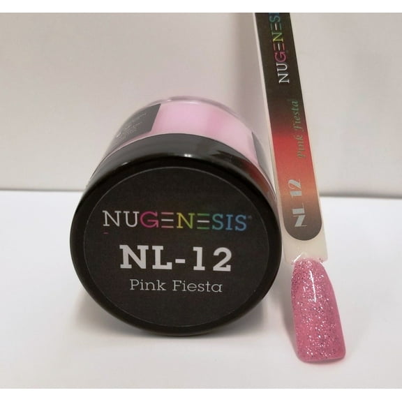 NUGENESIS Nail Color Dip Dipping Powder 1.5oz/43g jar - NL12 PINK FIESTA