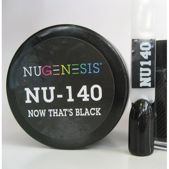 NUGENESIS Nail Color Dip Dipping Powder 1.5oz/43g jar - NU140 Now Thats Black