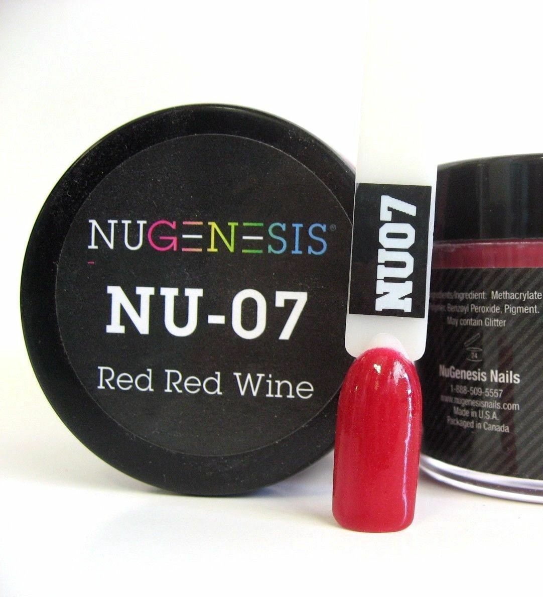 NUGENESIS Nail Color Dip Dipping Powder 1.5oz/jar - NU07 Red Red Wine