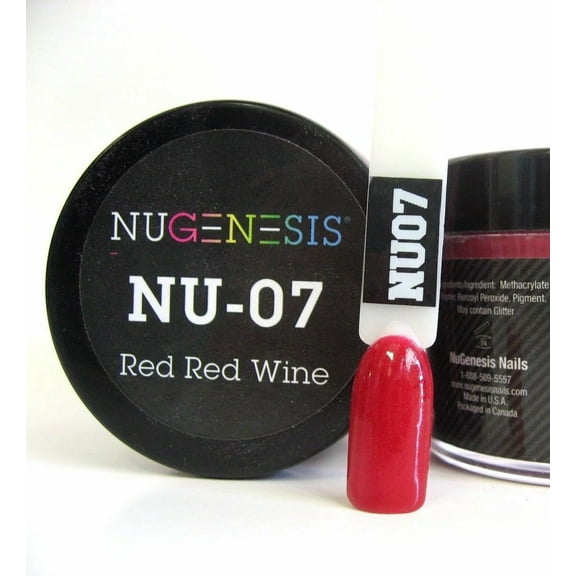 NUGENESIS Nail Color Dip Dipping Powder 1.5oz/jar - NU07 Red Red Wine