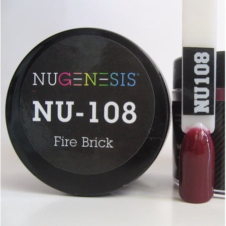 NUGENESIS Nail Color Dip Dipping Powder 1.5oz/jar - NU108 Fire Brick